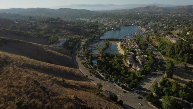Aerial View of Westlake Lake, Westlake Village, Ventura County