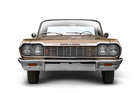  honey-colored 1964 Chevrolet Impala studio shot on transparent background