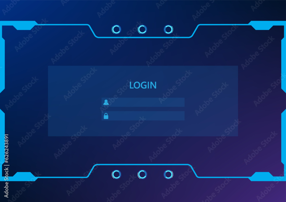 Poster technology screen used for login to access important information. it is an ideal vector technology r