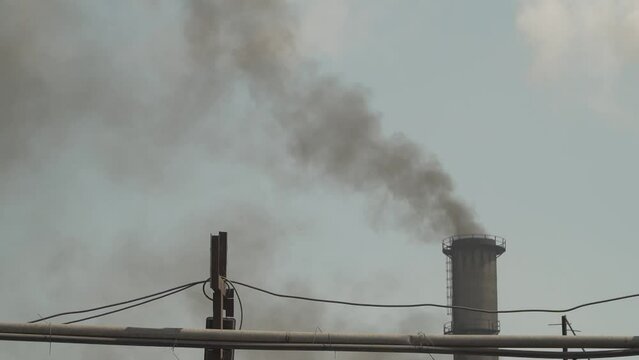 A sugarmill producing sugar in Uttar Pradesh, India.