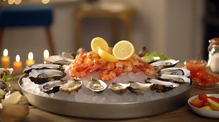 a plate of seafood