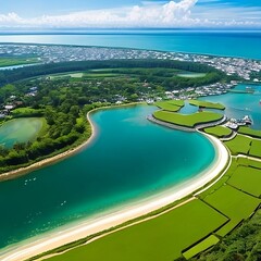 The island of Bali offers natural beauties such as stunning beaches, lush green rice fields, and rich culture and traditions.