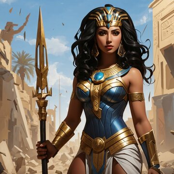 Egyptian Goddess Nepthys: Warrior Character Illustrations and Artworks