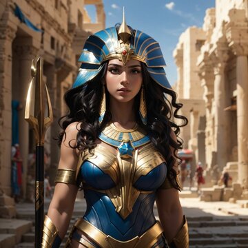 Egyptian Goddess Nepthys: Warrior Character Illustrations and Artworks