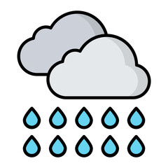 Cloudy Line Color Icon