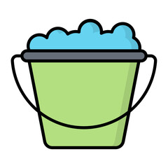 Cleaning Bucket Line Color Icon