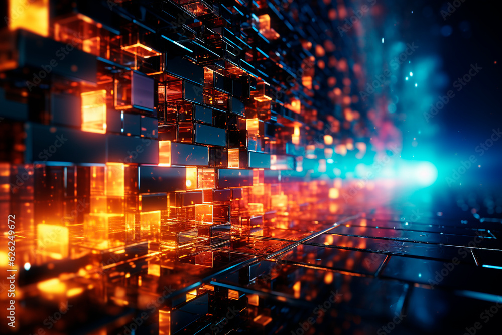 Poster abstract background with technological technology,generative ai