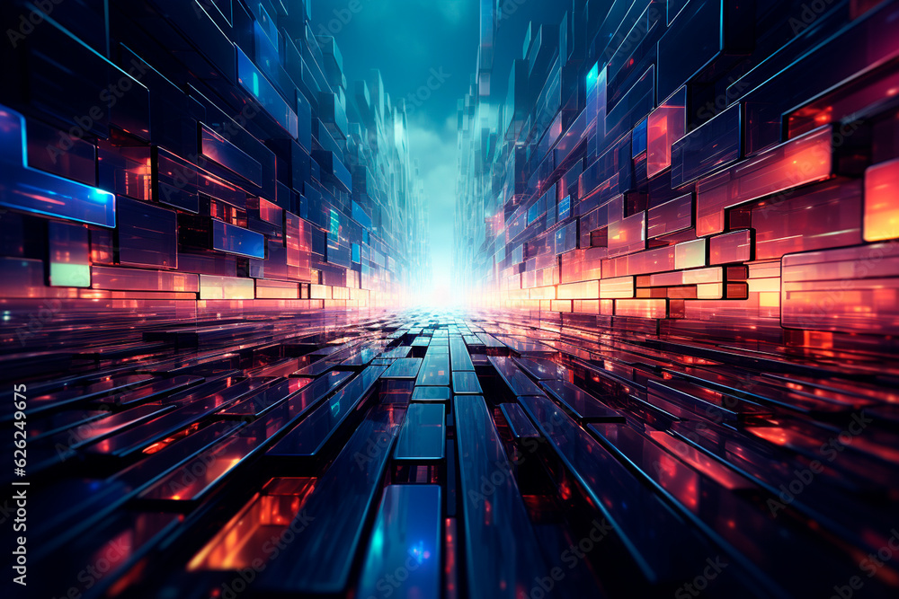 Poster abstract background with technological technology,generative ai