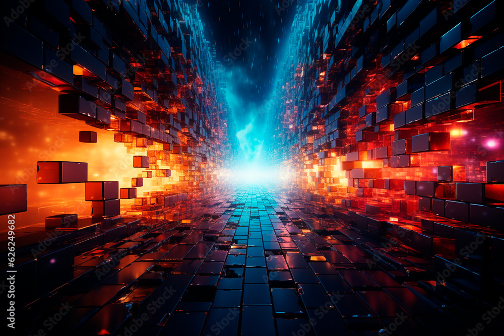 Poster abstract background with technological technology