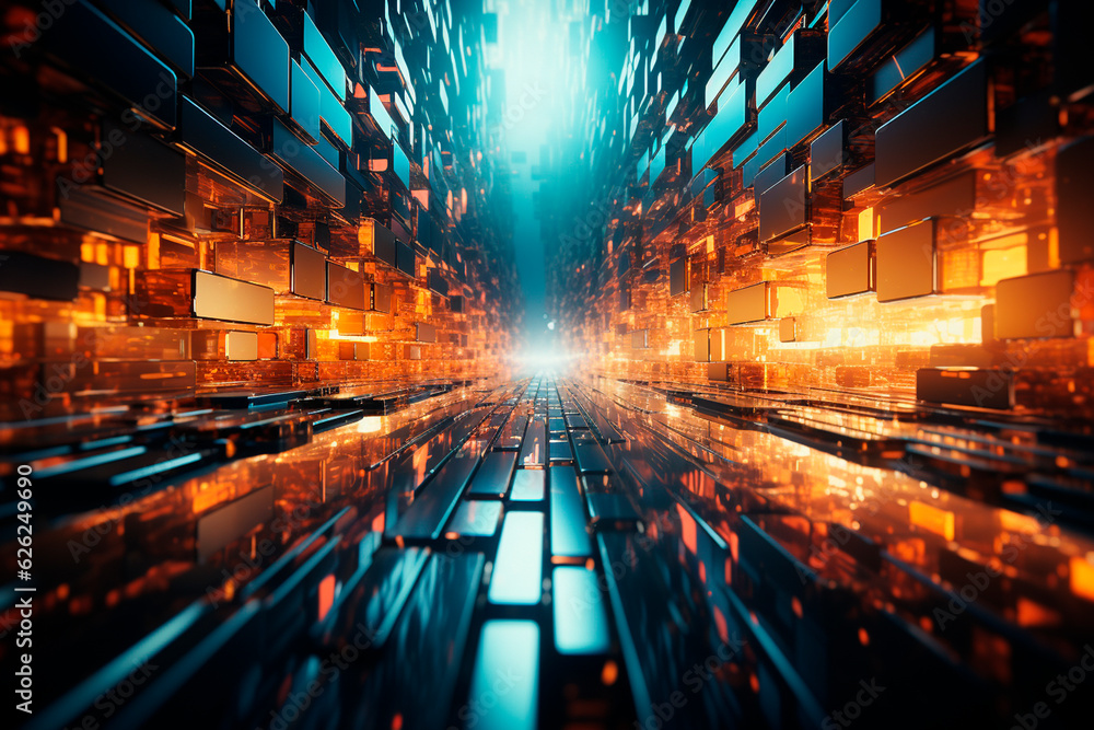 Poster abstract background with technological technology,generative ai