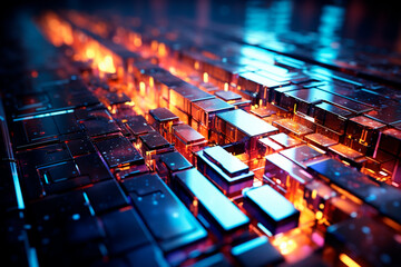 Obraz premium abstract background with technological technology,generative ai