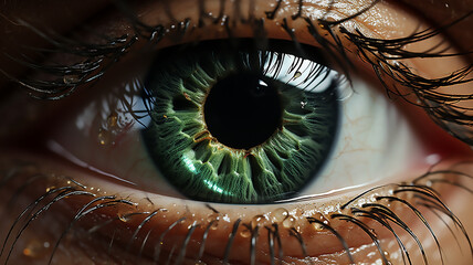 close up macro of human eye full frame. generative Ai