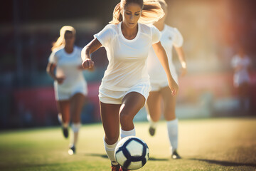 female soccer player at training ai generated art - Powered by Adobe