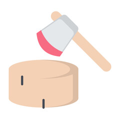 Wood Cutting Flat Icon