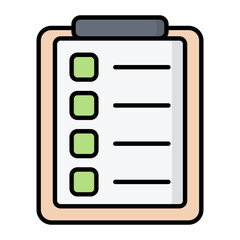 Clipboard Line Color Icon