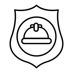 Worker Security Line Icon