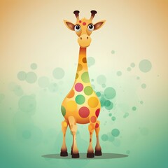 a cartoon giraffe made by midjeorney