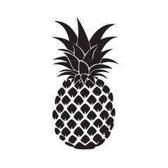 pineapple silhouette isolated on white vector