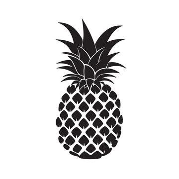 recommend clip art: pineapple silhouette isolated on white vector
