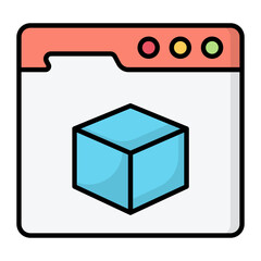 Fototapeta premium Online Shop Line Color Icon