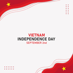 Obraz premium Happy Vietnam Independence Day September 2th Celebration Vector Design Illustration. Template for Poster, Banner, Greeting Card