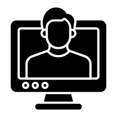 Video Call Glyph Icon