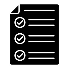 Checklist Glyph Icon