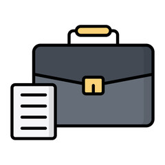 Business Contract Line Color Icon