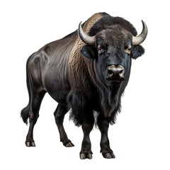 buffalo looking isolated on white - obrazy, fototapety, plakaty