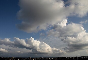 landscape of stormy clouds and blue sky 