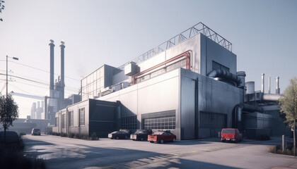 Obraz premium 3D modern factory building design