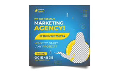 Digital Marketing Social Media Post banner Template. business agency for digital marketing. corporate Business social media Template Design.