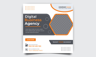 Digital Marketing Social Media Post banner Template. business agency for digital marketing. corporate Business social media Template Design.