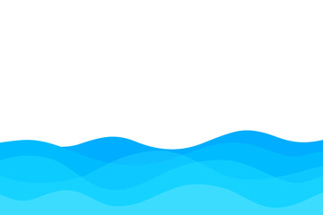 Blue Wave Water Wavy Element Vector Transparent Background. Liquid Shape Curve Border Frame Wallpaper Presentation Education Business Design Ocean Sea Summer Layers Overlap Gradient Color