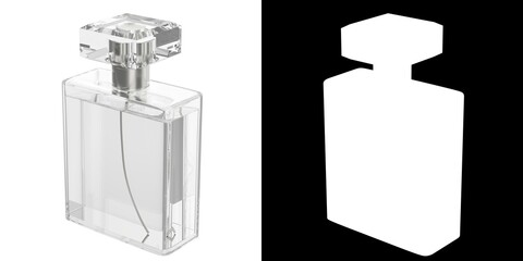 3D rendering illustration of an elegant perfume bottle