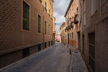 Fototapeta na wymiar Street in Segovia Old Town - Segovia, Spain