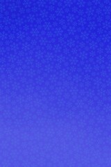 Blue background, colour transition from darker to lighter tone of blue. Winter decor in the form of snowflakes. Christmas pattern.