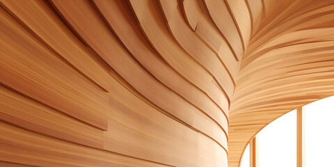 curve line of wood in detail building abstract architecture background
