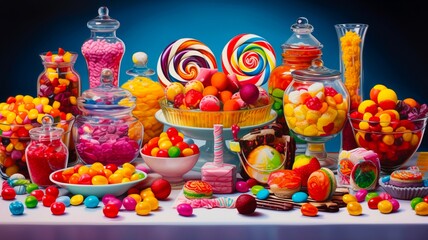 Fototapeta premium candy in the Table, Ai Generative illustration