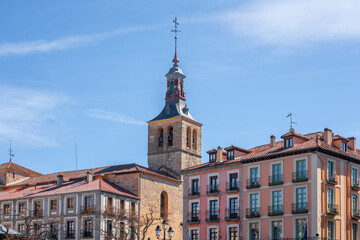 Fototapeta na wymiar Church of San Miguel Tower - Segovia, Spain