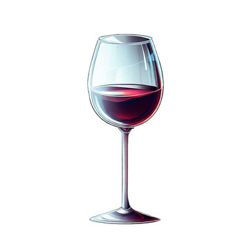 wine glass - illustration png remove background, transparent background, Generative AI