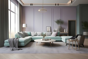 Fototapeta premium modern living room made by midjeorney