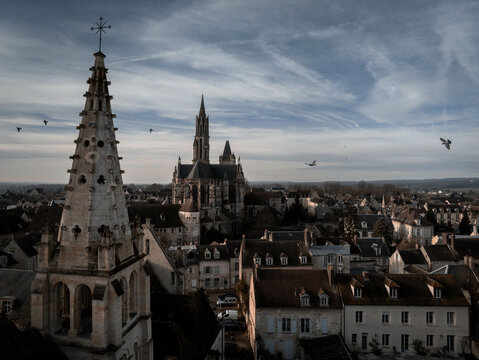 Senlis Cathedral by drone