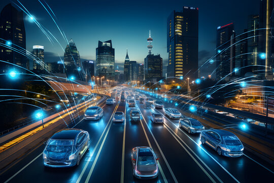 Future street scenario in a smart city