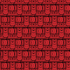Abstract seamless red and black geometric background pattern