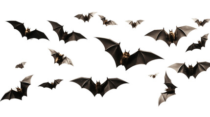 Bats Isolated on Transparent Background. Generative AI