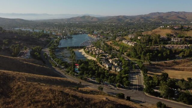 Aerial View of Westlake Lake, Westlake Village, Ventura County
