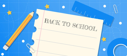 Back to school banner, learning background  template flyer wallpaper