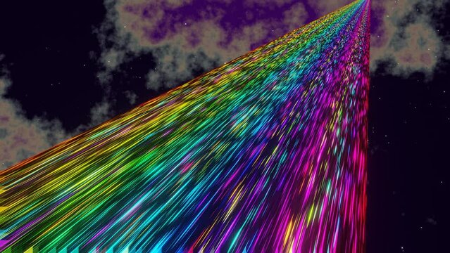 Bifrost Side View Bridge Background Loop Animation in 4K
