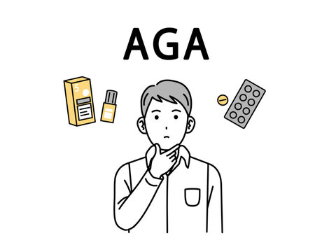 AGA治療について考える若い男性